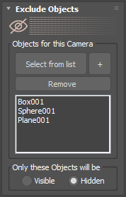 Environment Per Camera Exclude Objects control