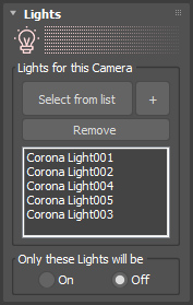 Environment Per Camera, Lights control